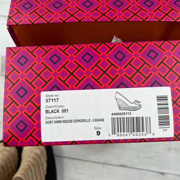 Tory Burch Dory 85MM Wedge Espadrille Canvas Shoes Size 9 - Picture 8 of 9